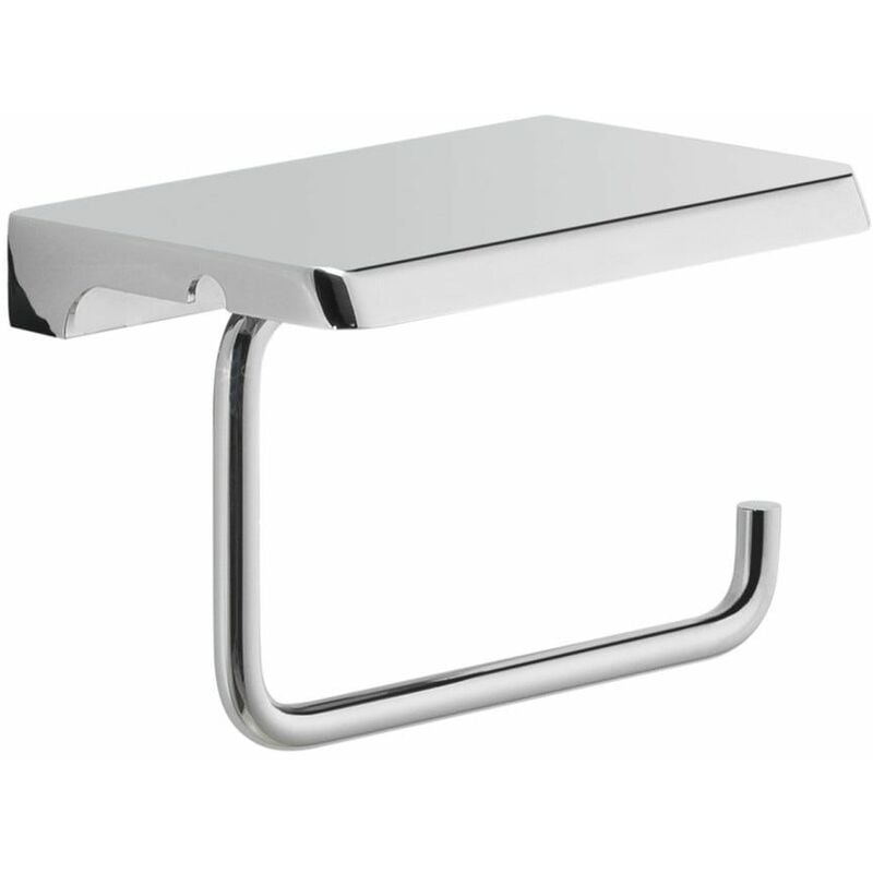 foto del prodotto kiamami valentina portarotolo bagno con mensola in acciaio inox cromato