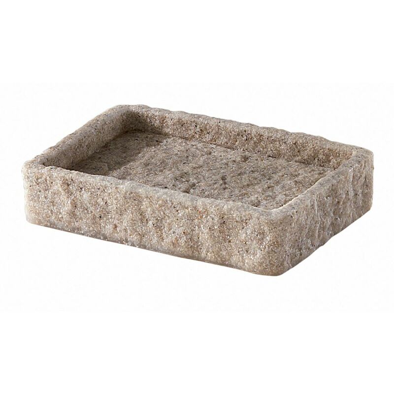 foto del prodotto kiamami valentina portasapone beige in resina rettangolare gelso