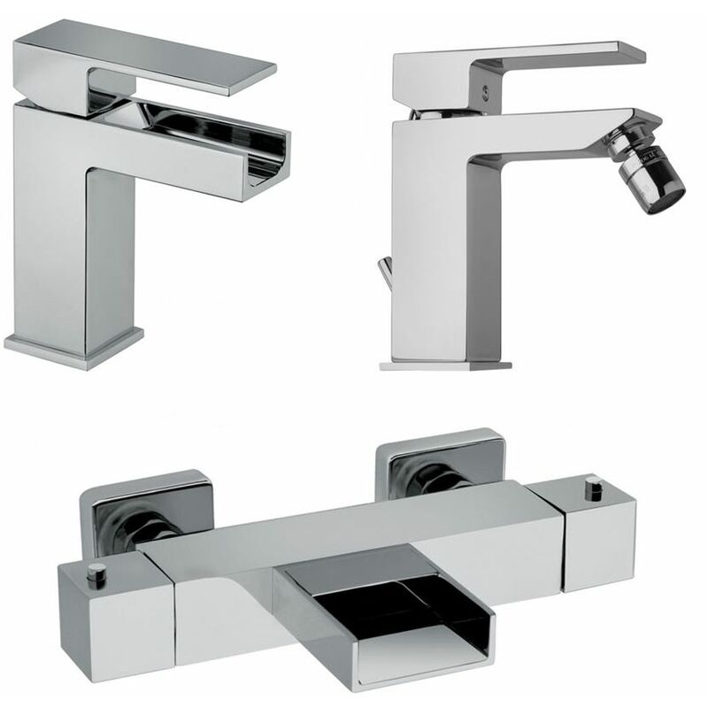 foto del prodotto kiamami valentina rubinetteria lavabo e vasca a cascata piu bidet bagno infinity