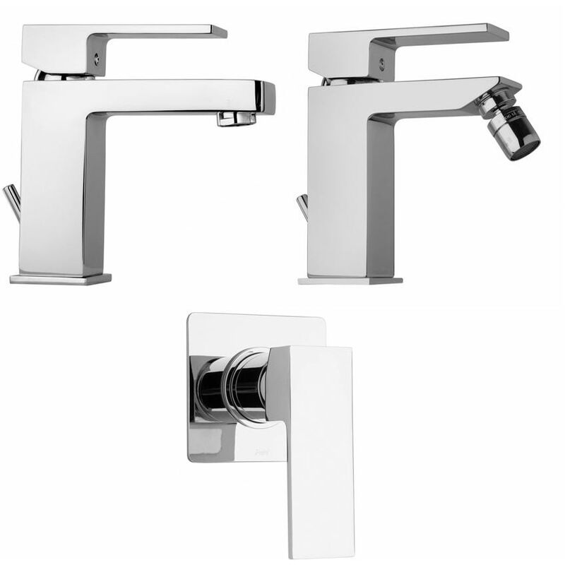 foto del prodotto kiamami valentina rubinetti da bagno quadrati per lavabo, bidet e incasso doccia infinity