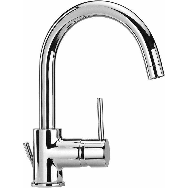 foto del prodotto kiamami valentina rubinetto miscelatore lavabo a canna alta e lunga girevole salice