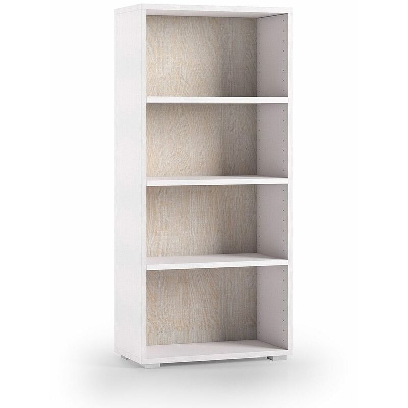 foto del prodotto kiamami valentina scaffale bagno multiuso in legno bianco con fondo rovere