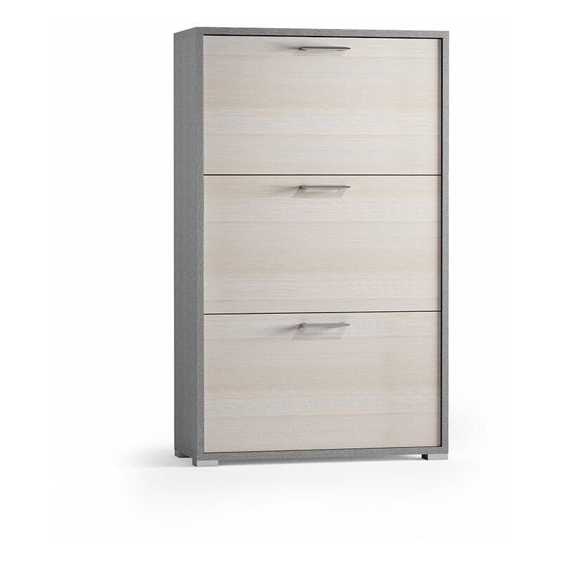 foto del prodotto kiamami valentina - scarpiera salvaspazio in legno l.65cm con 3 ante larice