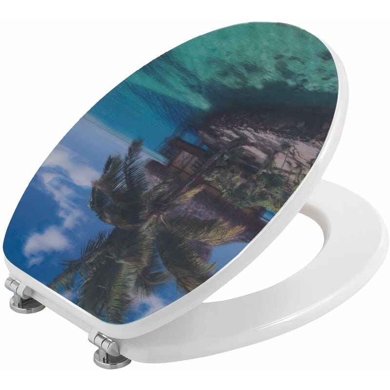 foto del prodotto kiamami valentina sedile wc decorato in 3d con immagine caraibi
