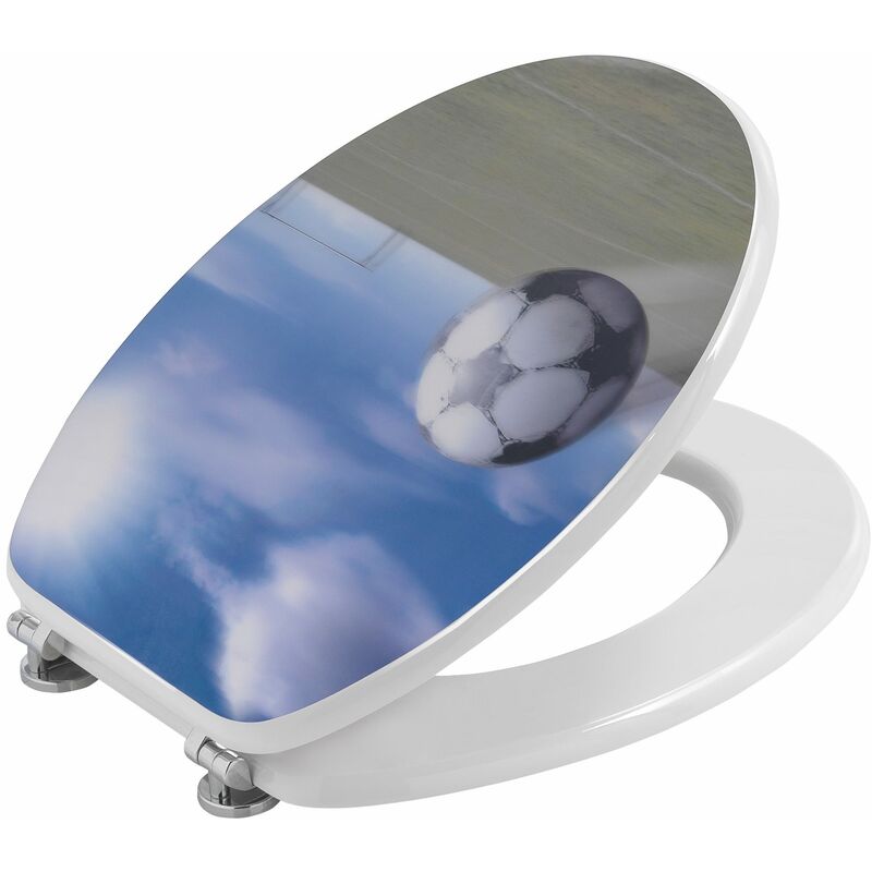 foto del prodotto kiamami valentina sedile wc in 3d decorato con pallone calcio