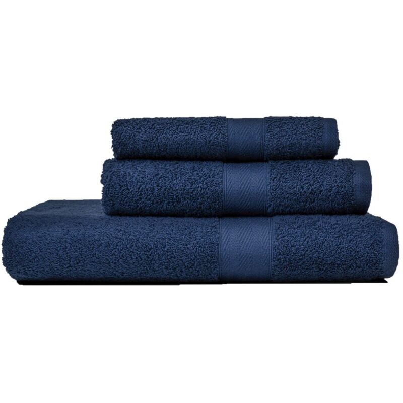 foto del prodotto kiamami valentina set asciugamani in spugna blu arredo bagno ospite viso telo teddy