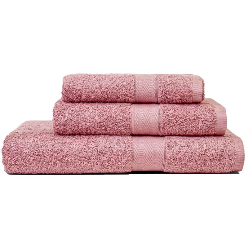 foto del prodotto kiamami valentina set bagno 3 asciugamani diverse misure rosa gerbera in cotone teddy