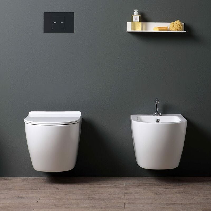 foto del prodotto kiamami valentina set di sanitari sospesi in ceramica con copriwc folk