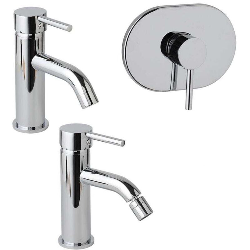 foto del prodotto kiamami valentina - set miscelatori lavabo, bidet e gruppo doccia incasso cromato fassa