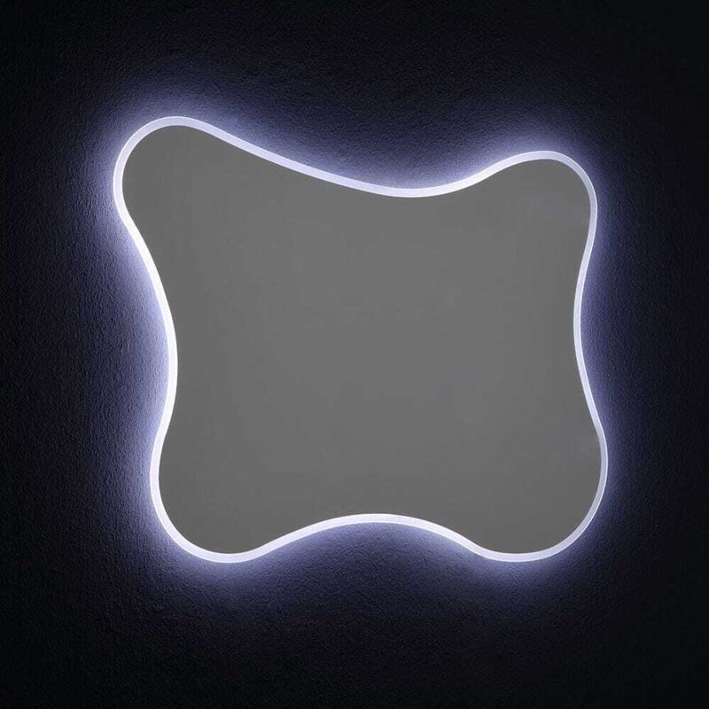 foto del prodotto kiamami valentina specchio 100x75 con cornice retro illuminata a led reversibile