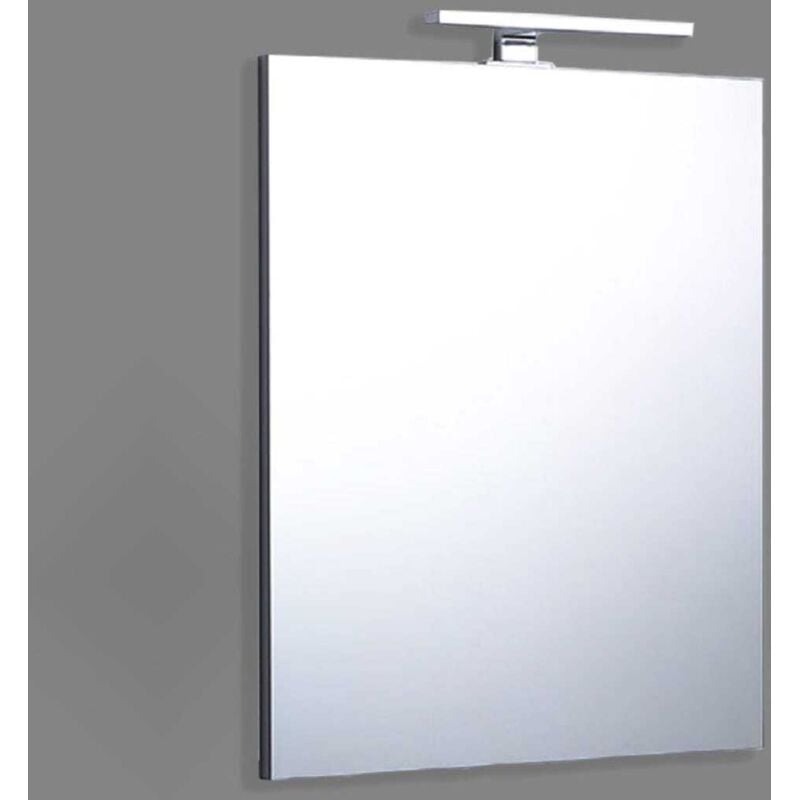 foto del prodotto kiamami valentina specchio bagno a filo reversibile 60x70 con lampada luce a led