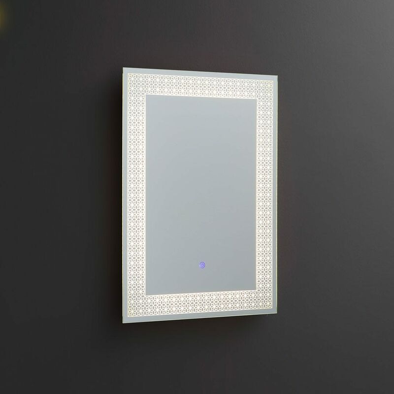 foto del prodotto kiamami valentina specchio rettangolare 50x70 con decorazione illuminata a led