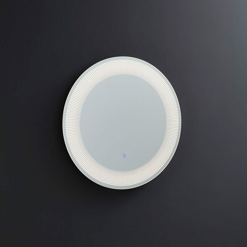 foto del prodotto kiamami valentina specchio rotondo 60 cm illuminazione led accensione touch