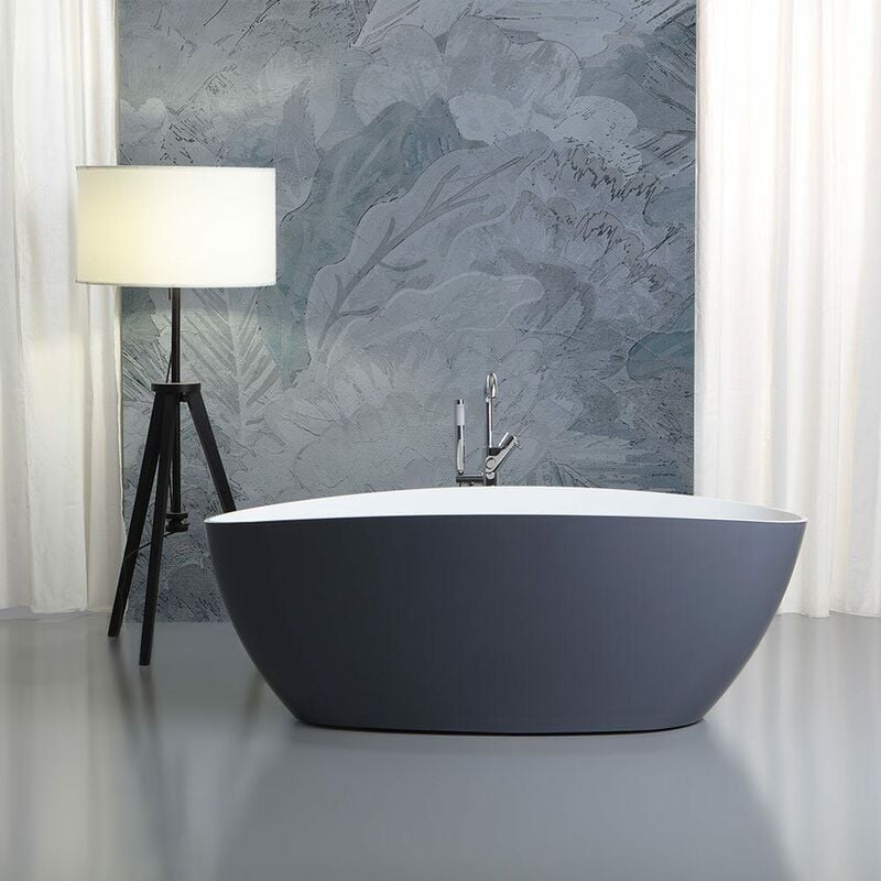 foto del prodotto kiamami valentina vasca da bagno freestanding design moderno grigio rachele