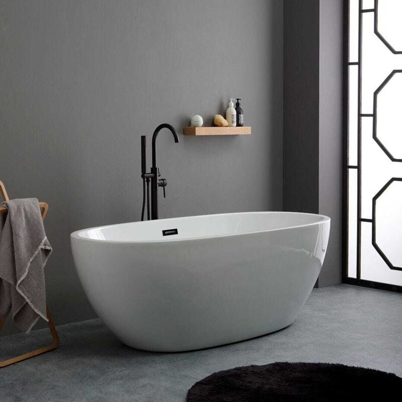 foto del prodotto kiamami valentina vasca da bagno in acrilico bianco centro stanza cassiopea