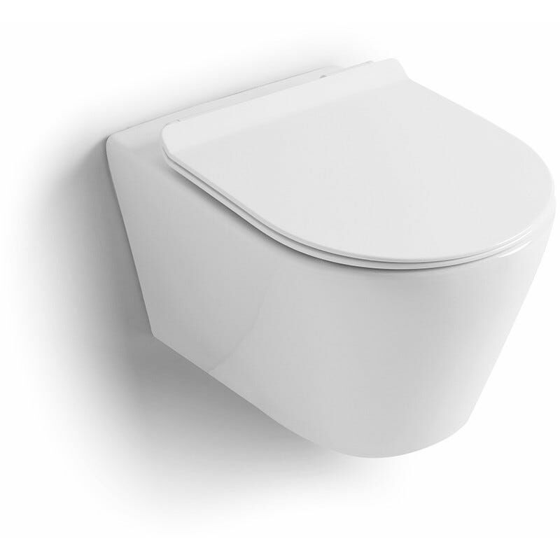 foto del prodotto kiamami valentina vaso wc sospeso in ceramica filo muro rimless blues