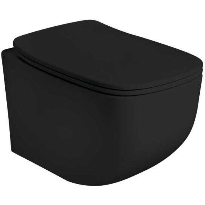 foto del prodotto kiamami valentina - wc rimless sospeso in ceramica nero opaco mozart