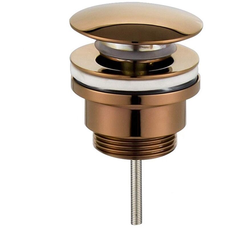 foto del prodotto kibath l480671 valvola clic clac universale oro rosa. scarico push up per lavabo e bidet. dado da 1 1 4. realizzato in ottone