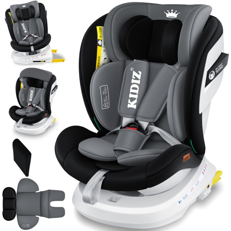 foto del prodotto kidiz seggiolino auto per neonati seggiolino auto per neonati isofix top tether ruotabile a 360 gruppo 0 1 2 3 dalla nascita 0 36kg con cappottina