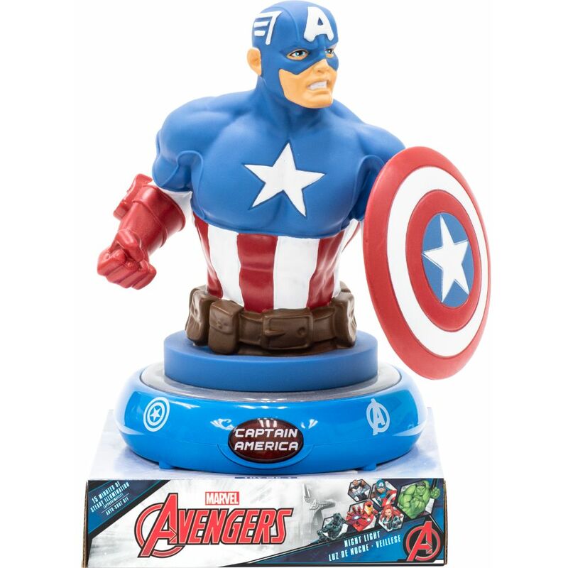 foto del prodotto kidslicencing lampada da comodino led 3d capitan america