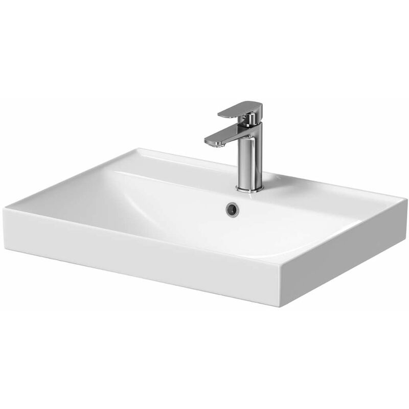 foto del prodotto kielle arkas i lavamani 6x5 cm, con troppopieno e foro per miscelatore, bianco 30611600