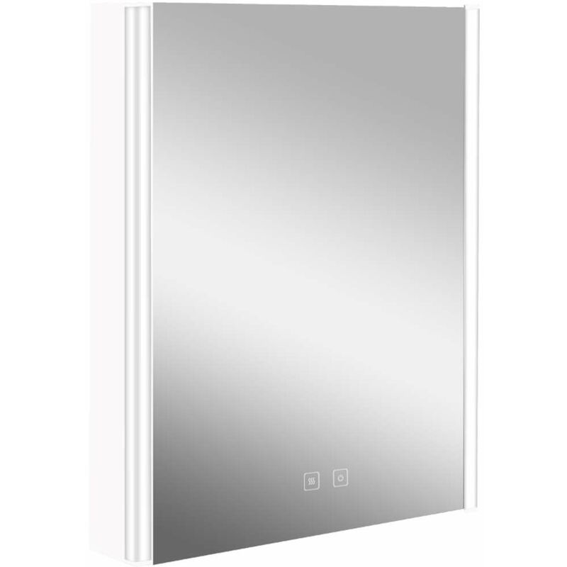 foto del prodotto kielle arkas i mobiletto a specchio con illuminazione a led, riscaldamento e porta usb, 55x70x13 cm, bianco 50111610