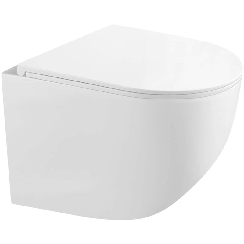 foto del prodotto kielle gaia wc sospeso compatto con copriwater softclose, rimless, bianco 30115003