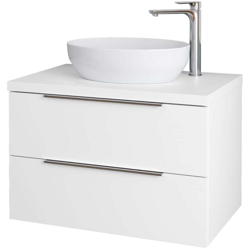 foto del prodotto kielle idolio mobiletto con piano sottolavabo 80x54x50 cm, con foro, bianco lucido 50024800
