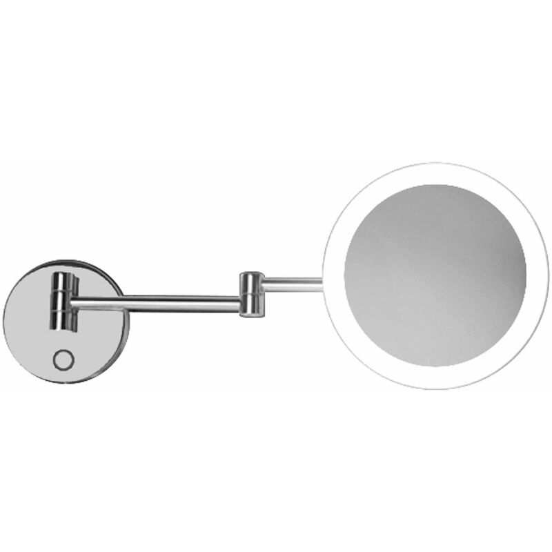 foto del prodotto kielle idolio specchio cosmetico a parete con illuminazione led, cromo 50324023