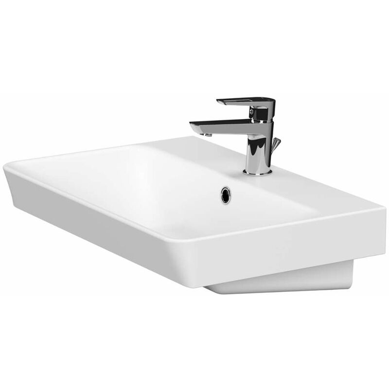 foto del prodotto kielle minor lavamani 6x4 cm, con troppopieno e foro per miscelatore, bianco 30621600