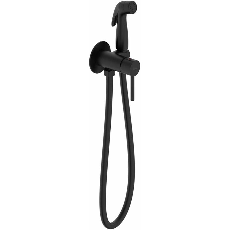 foto del prodotto kielle oudee set miscelatore monocomando ad incasso con doccetta bidet, nero opaco 10402204