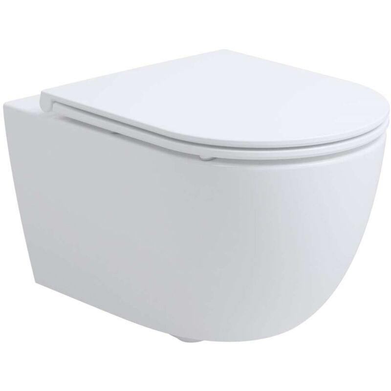 foto del prodotto kielle oudee wc sospeso con copriwater softclose, rimless vortex , bianco 30102006