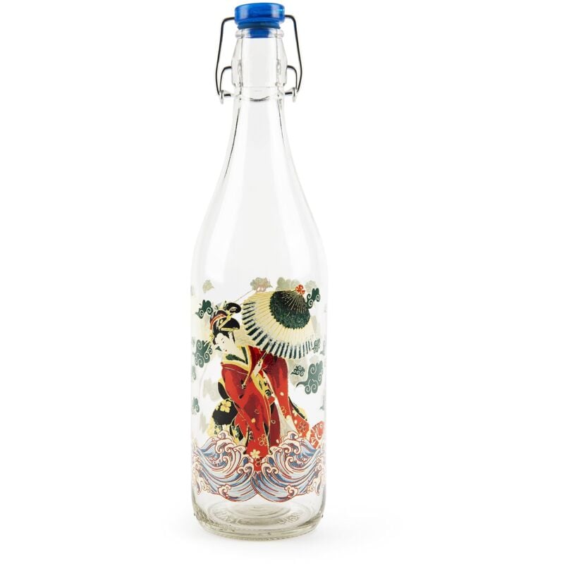 foto del prodotto kimono bottiglia acqua, 1 litro, vetro, con guarnizione excelsa