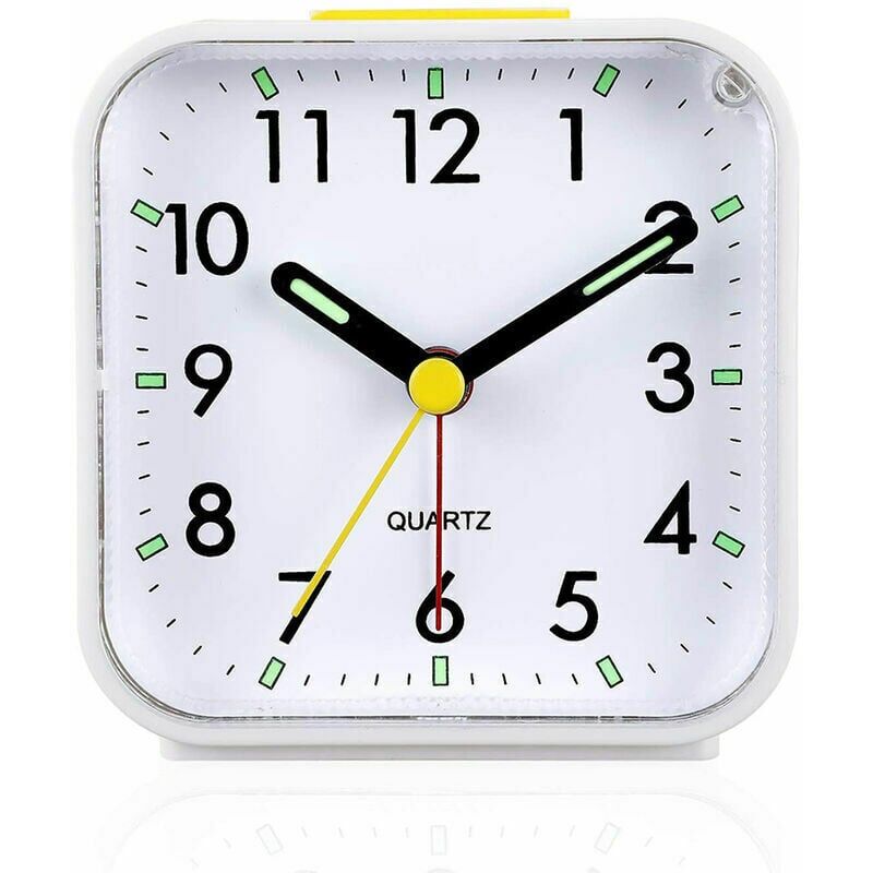 foto del prodotto kinarito sveglia analogica silenziosa senza ticchettio, sveglia dolce, segnali acustici, aumento del volume, funzione snooze e luce, funzionamento