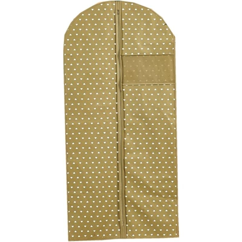 foto del prodotto king home copriabito in tnt beige 60x130h cm con zip e finestrella trasparente