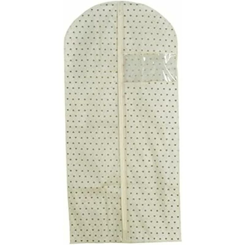 foto del prodotto king home copriabito in tnt panna 60x130h cm con zip e finestrella trasparente