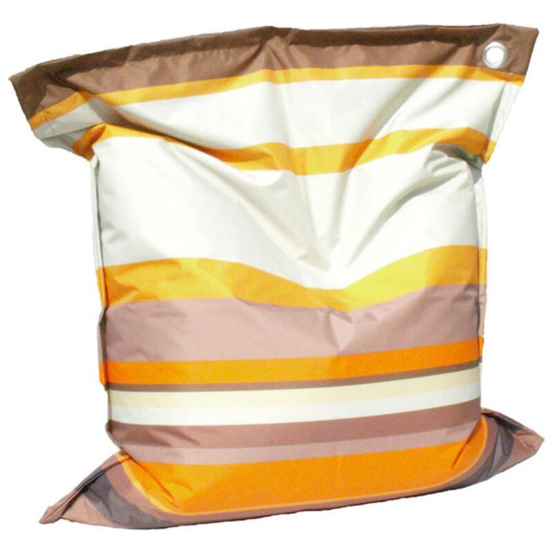 foto del prodotto king home - cuscinone enorme da giardino a righe per esterno 160x135 h cm -righe fucsia e arancione