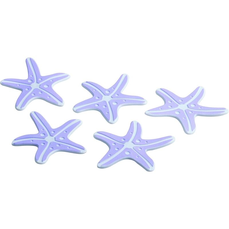 foto del prodotto king home formine antiscivolo stella marina in pvc set 5 pz lilla 11,5x11,5 cm