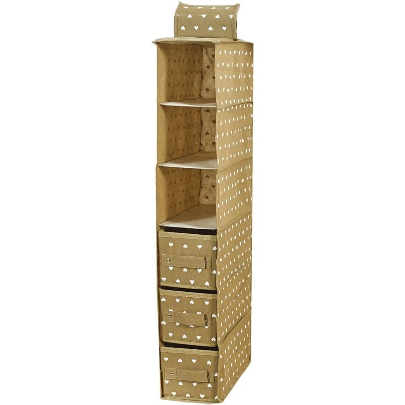 foto del prodotto king home ordinatore con 3 cassetti in tnt beige 15x30x80h cm
