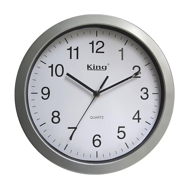 foto del prodotto king home orologio da parete in plastica 30x4 cm grigio