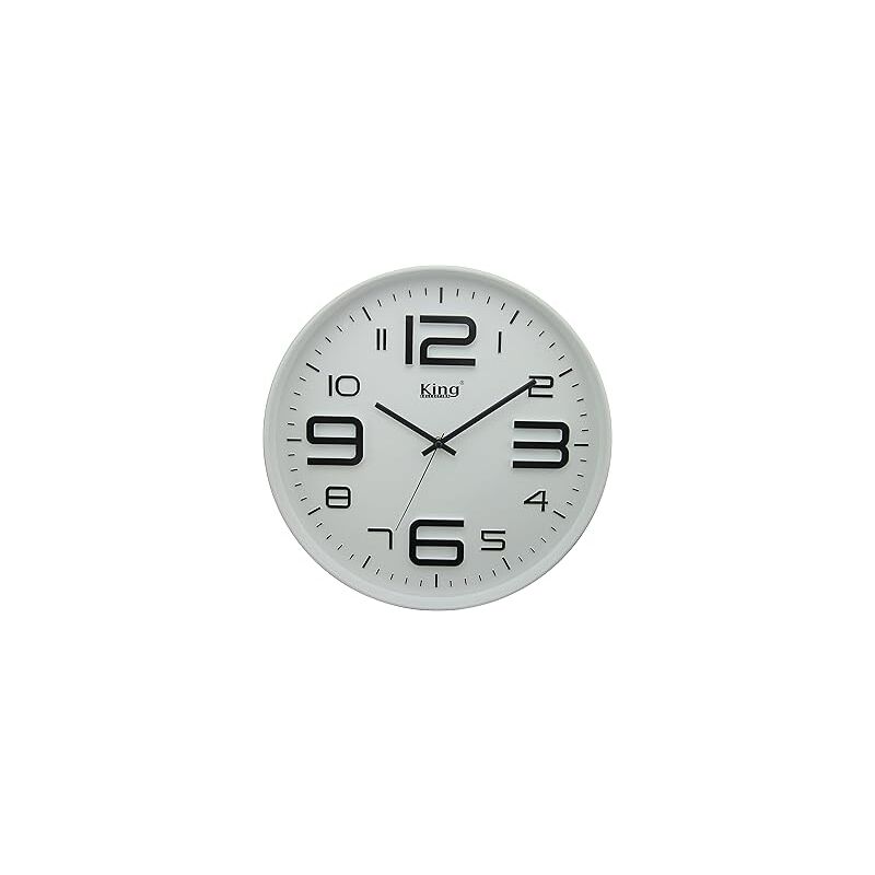 foto del prodotto king home orologio da parete in plastica 35x4,3 cm bianco