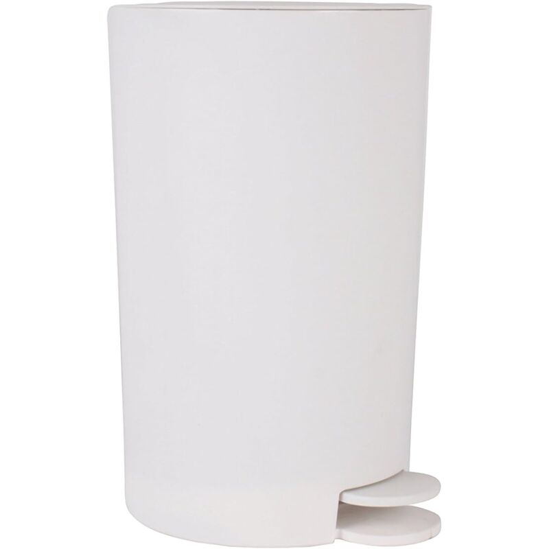 foto del prodotto king home pattumiera c pedale in polipropilene 3 lt bianca 16x25,5h cm