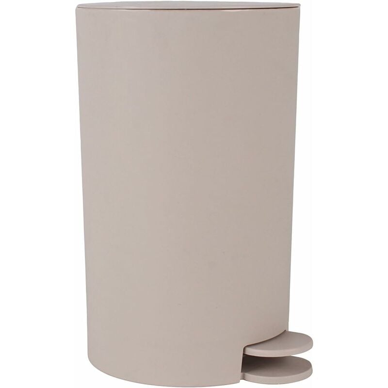 foto del prodotto king home pattumiera c pedale in polipropilene 3 lt tortora 16x25,5h cm
