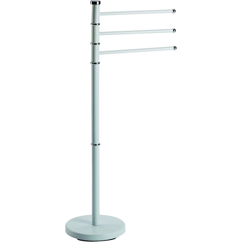 foto del prodotto king home piantana portasciugamani 3 bracci bianca in acciaio 22x85,8h cm