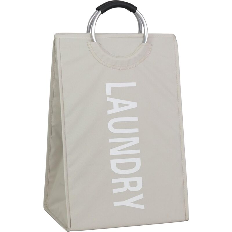 foto del prodotto king home portabiancheria ""laundry"" in poliestere beige 40x30x70h cm