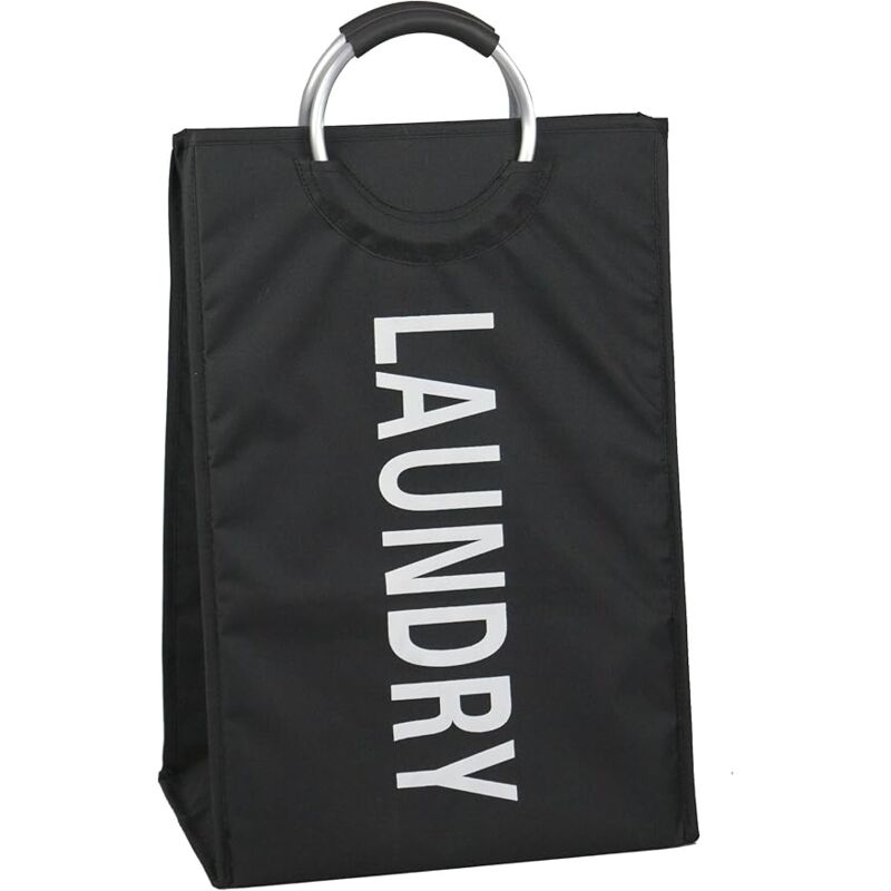 foto del prodotto king home portabiancheria laundry in poliestere nero 40x30x70h cm