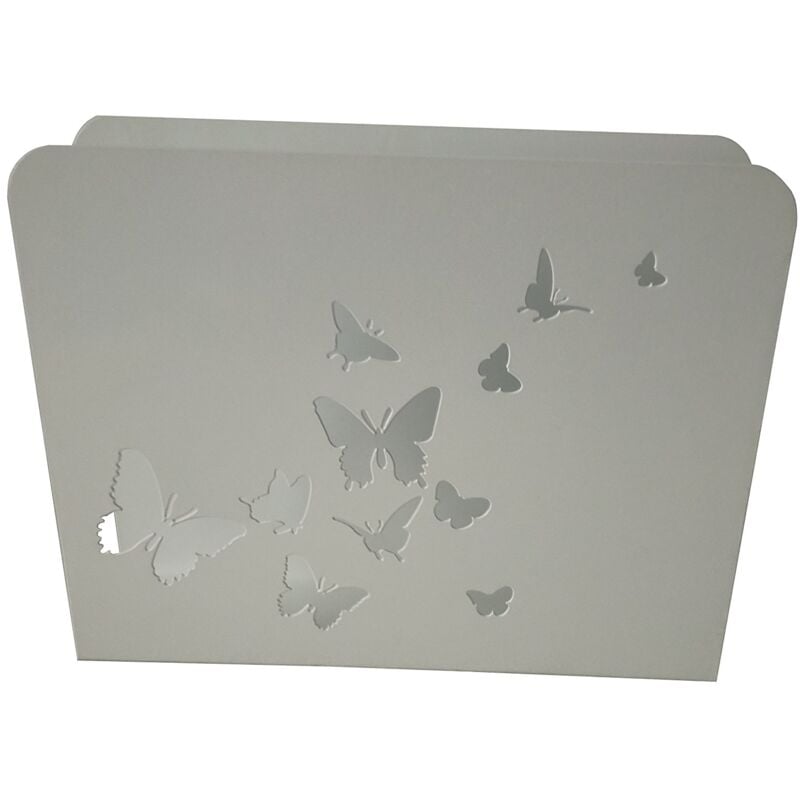 foto del prodotto king home portariviste bianco butterflies in metallo verniciato 30x7,5x23h cm