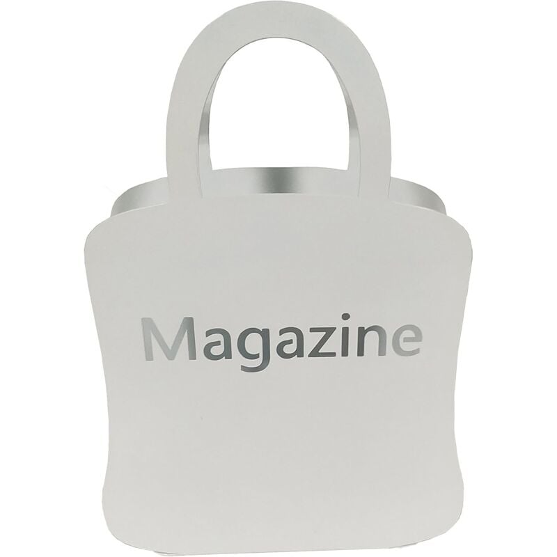 foto del prodotto king home portariviste bianco magazine con maniglie in metallo verniciato 29x7x32,5h cm