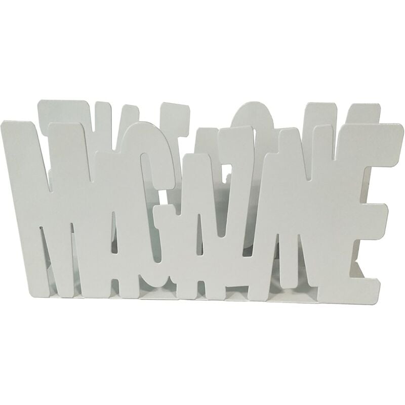 foto del prodotto king home portariviste bianco magazine in metallo verniciato 34x8,5x18h cm