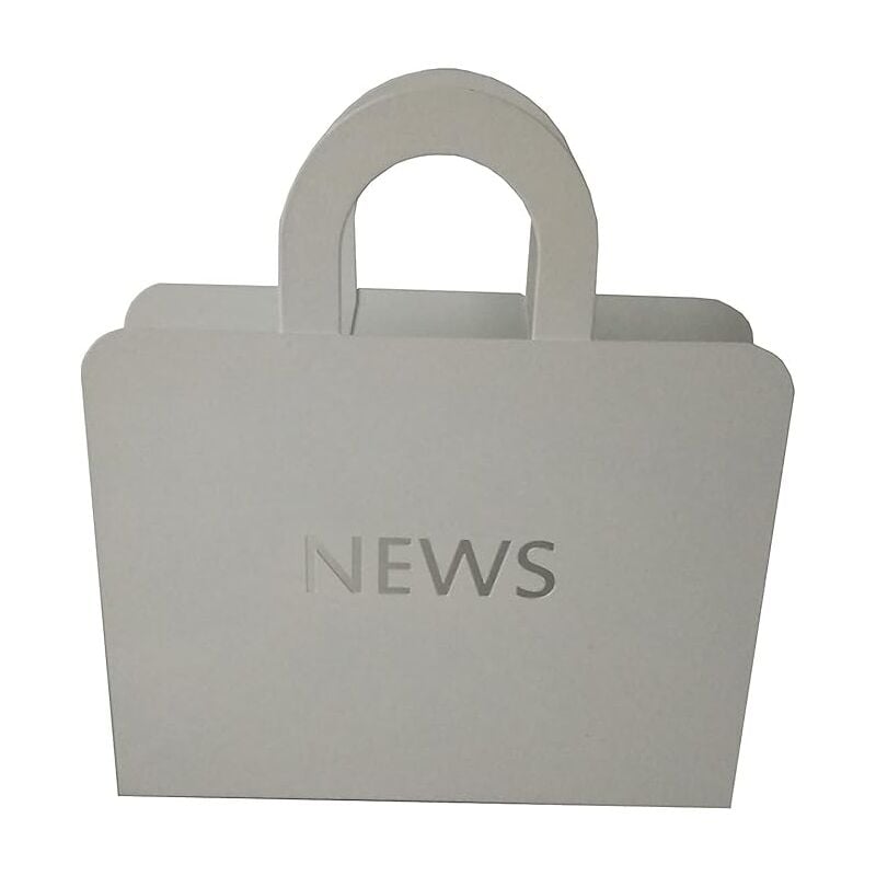 foto del prodotto king home portariviste bianco news con maniglie in metallo verniciato 29x7x32,5h cm